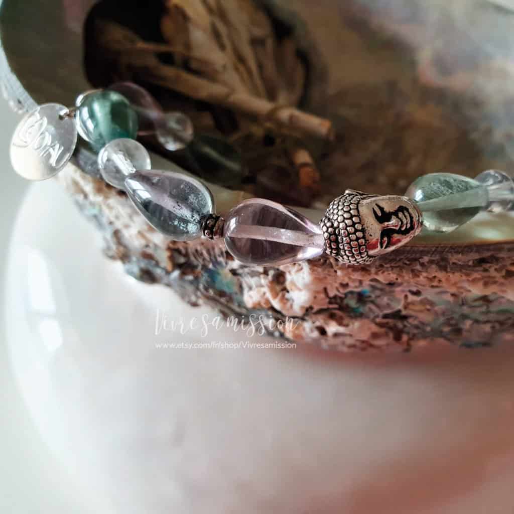 bracelet femme fluorite bouddha vsm